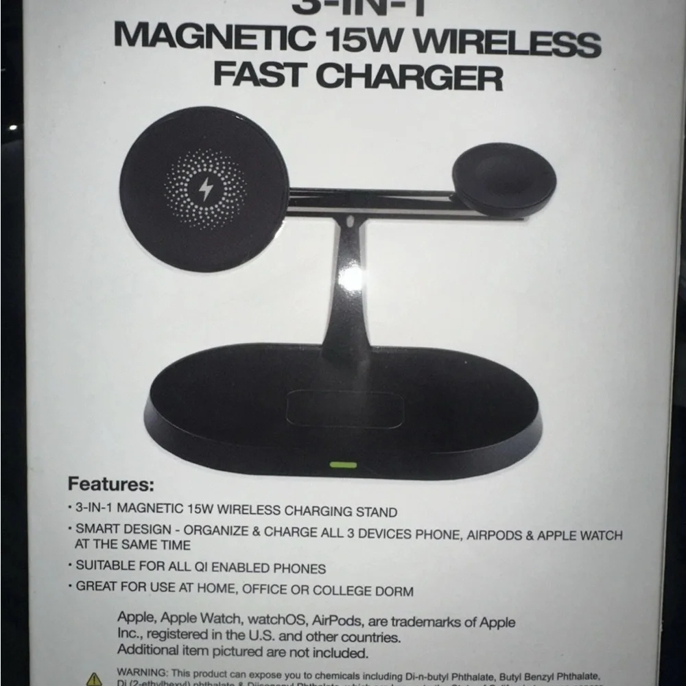 PowerXCel Magnetic 15W Wireless Charger - Black New in Box